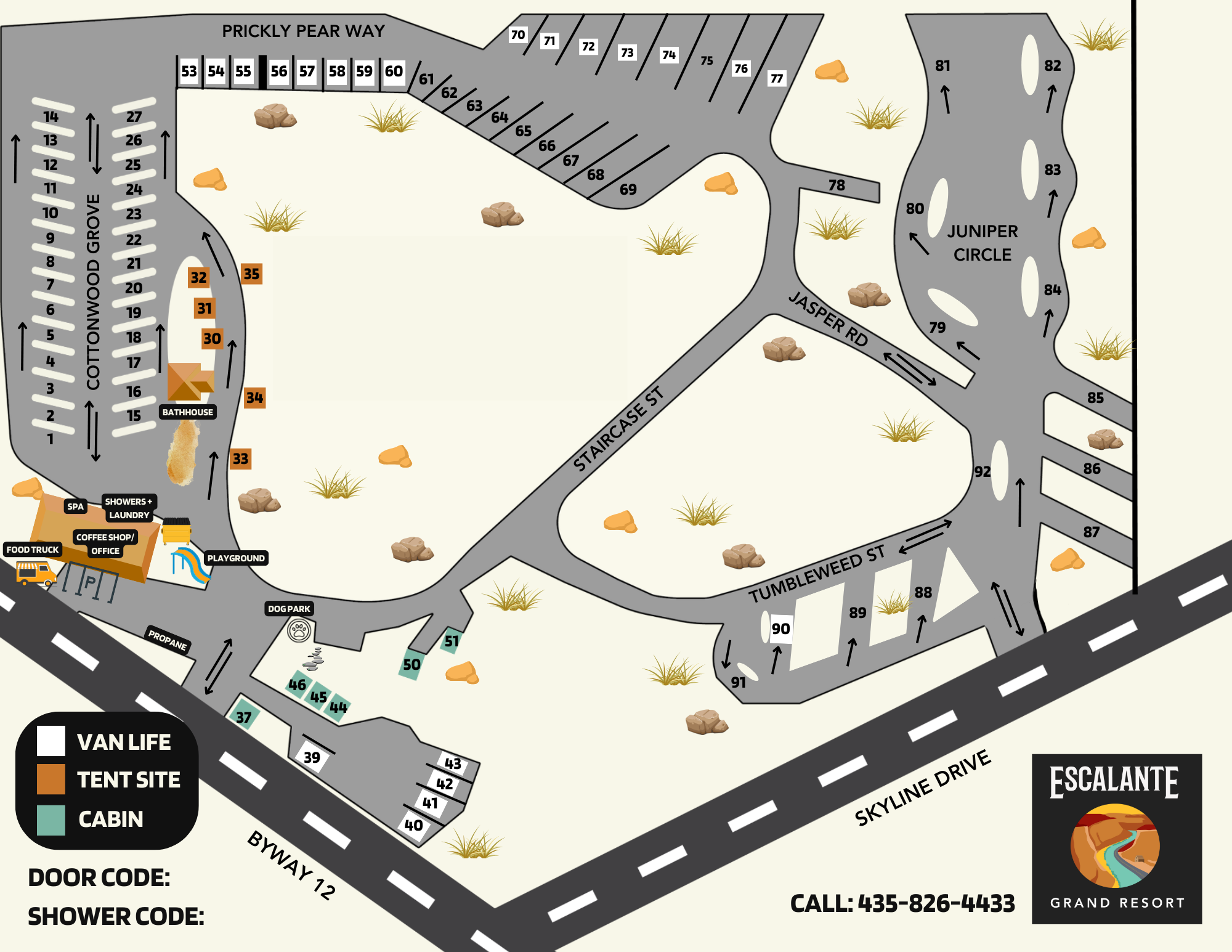Escalante Grand Resort Property Map